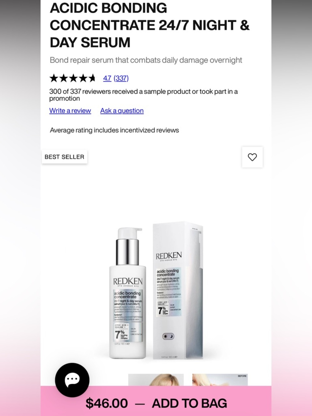 Redken Acidic Bonding Concentrate 24/7 Night & Day Serum
